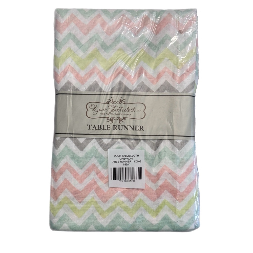 Chevron Table Runner in Spring Pastel - Picture 3 of 7